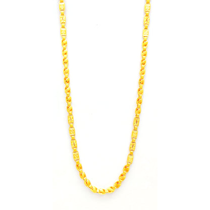 22k Yellow Gold Chain Necklace, Indian Handmade Chain Jewelry