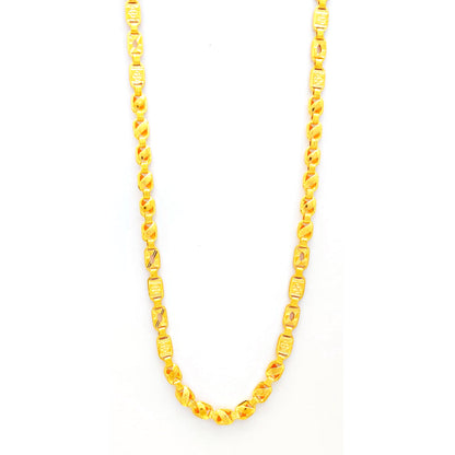 22k Yellow Gold Chain Necklace, Indian Handmade Chain Jewelry