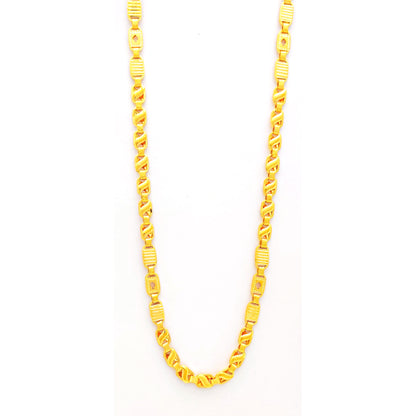 22k Yellow Gold Chain Necklace, Indian Handmade Chain Jewelry