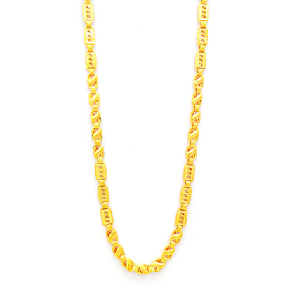 22k Yellow Gold Chain Necklace, Indian Handmade Chain Jewelry