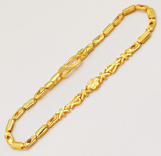 22k Yellow Gold Bracelet For Women, Beads Gold Bracelet, Light Weight Gold Bracelet, Tennis Bracelet, Chain Link Bracelet