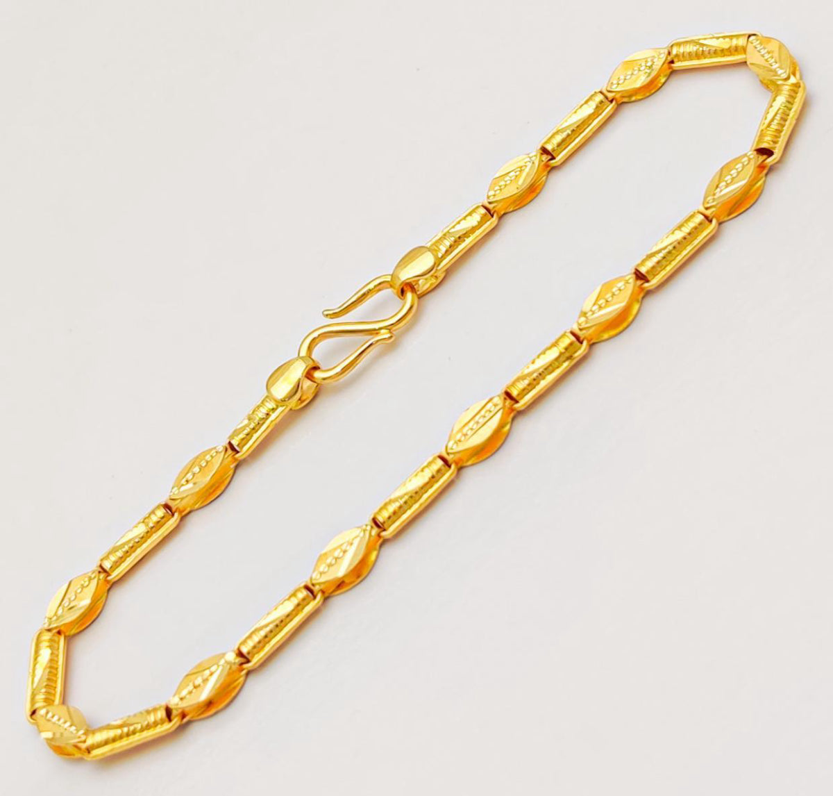 22k Yellow Gold Bracelet For Women, Beads Gold Bracelet, Light Weight Gold Bracelet, Tennis Bracelet, Chain Link Bracelet