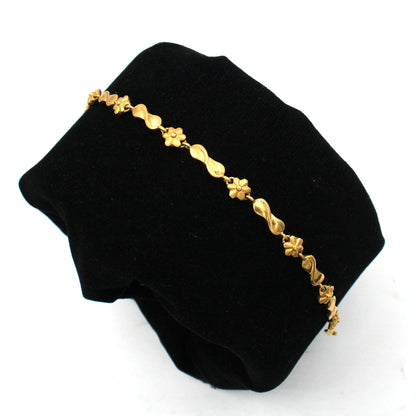 22k Gold Bracelet ladis chain handmade bracelet women ladis bracelet, dainty link chain bracelet