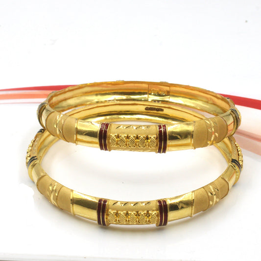 Bangle 22k yellow gold handmade traditional indian bangle bracelet kada pair jewelry , indian gold churi, women bracelet bangle,