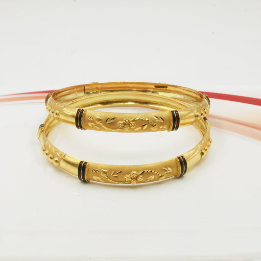 22k yellow gold handmade traditional indian bangle bracelet kada pair jewelry stamped 22k/916, indian gold churi, women bracelet bangle,