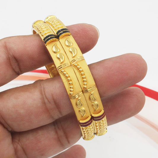 22k yellow gold handmade traditional indian bangle bracelet kada pair jewelry stamped 22k/916, indian gold churi, women bracelet bangle,