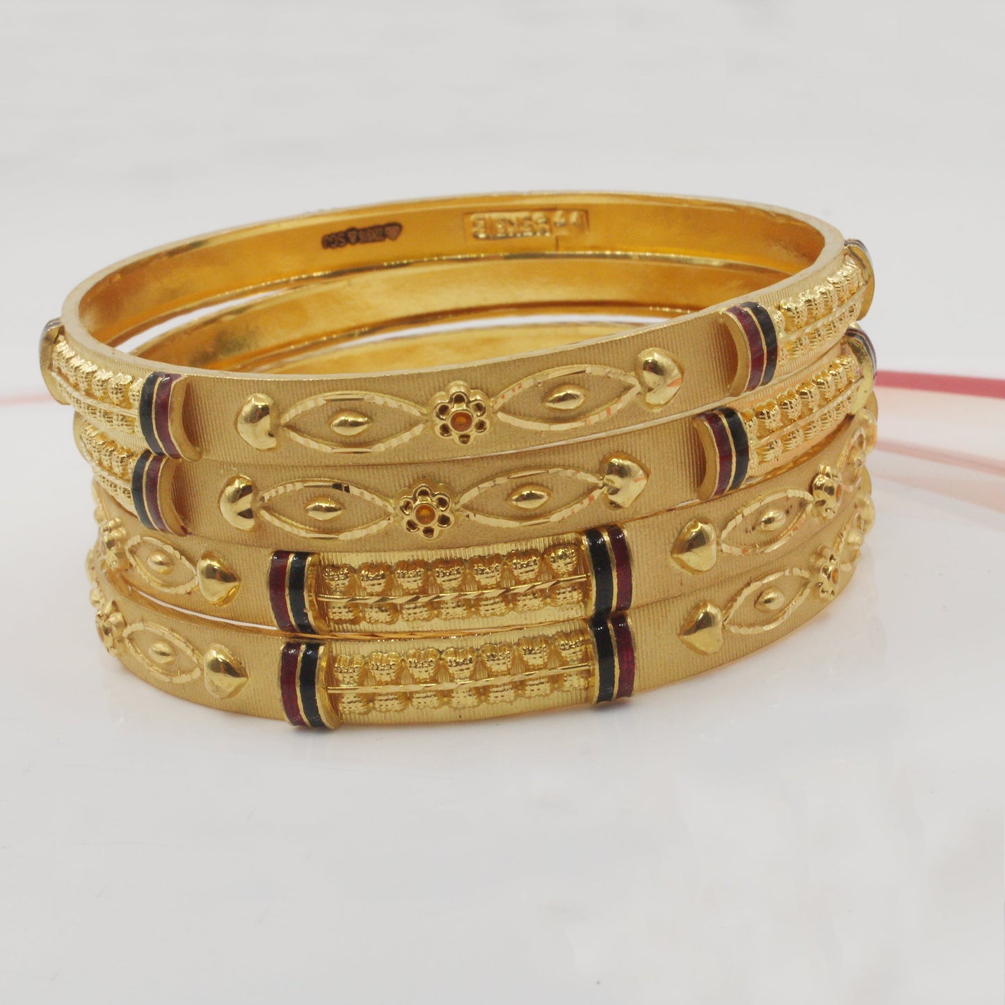 22k yellow gold handmade traditional indian bangle bracelet kada pair jewelry , indian gold churi, women bracelet bangle,