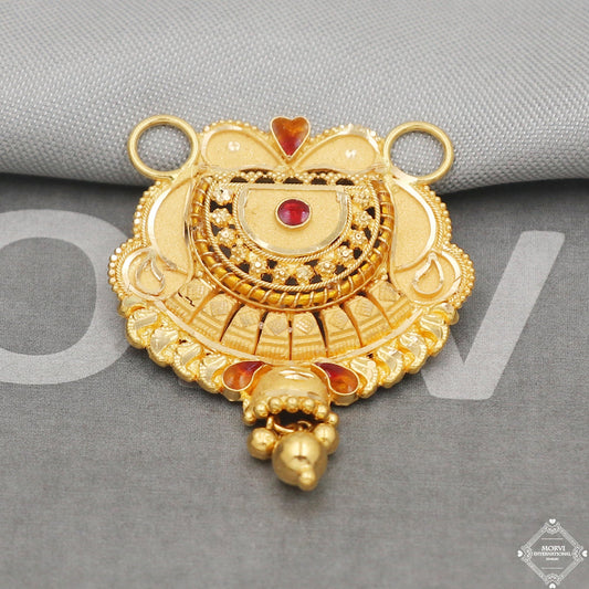 22k Yellow Gold Mangalsutra Pendant Necklace Handmade Indian Handmade Vintage Antique Design Jewelry, K5052