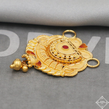 22k Yellow Gold Mangalsutra Pendant Necklace Handmade Indian Handmade Vintage Antique Design Jewelry, K5052