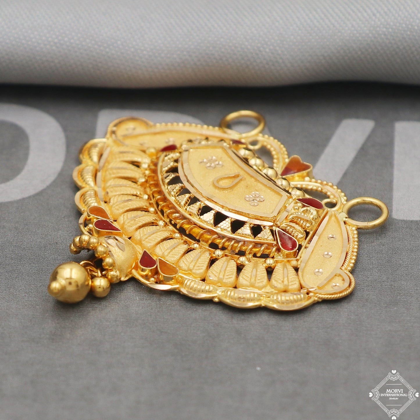 22k Yellow Gold Mangalsutra Pendant Necklace Handmade Indian Handmade Vintage Antique Design Jewelry, K5053