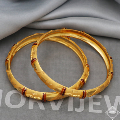 22k 22 karat Gold Bangles Bracelet Pair Wedding Jewelry, K5172