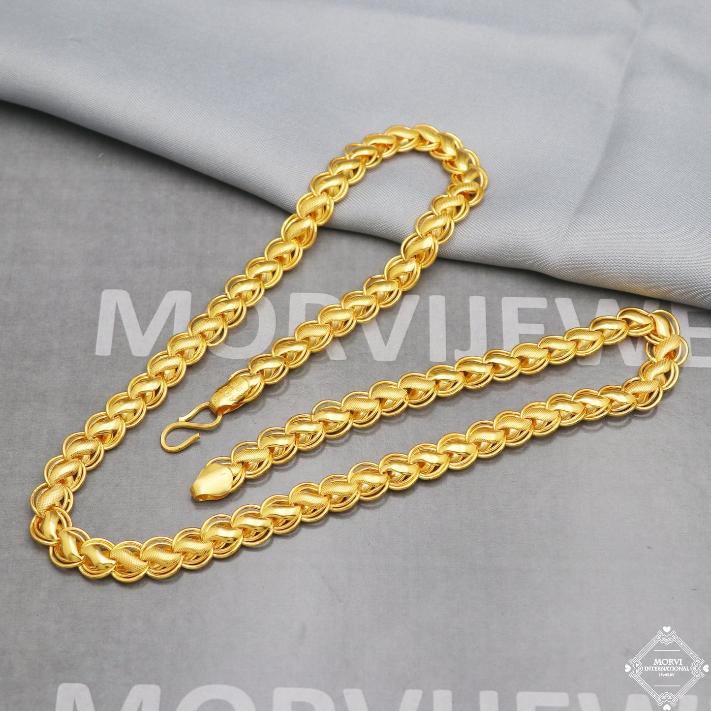 22k Yellow Gold Chain Necklace, pure handmade gold chain for men and women, designer Indian gold chain jewelry, S design chain, gift, K5276