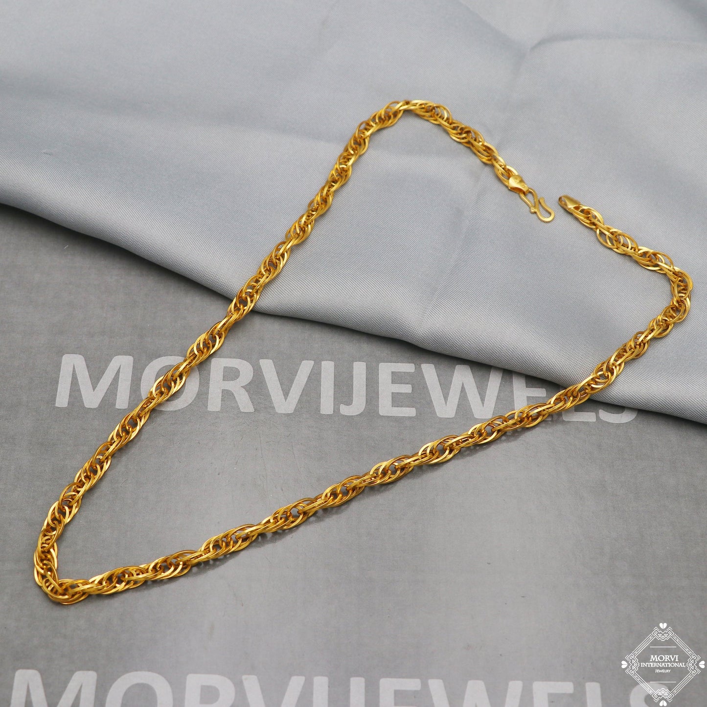 22k Yellow Gold Chain Necklace 6mm, pure handmade gold chain for men and women, Indian gold chain jewelry, gift, K5277