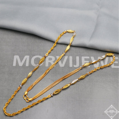 22k Yellow Gold Chain Necklace 4.5 and 1 mm, 24 inches, pure handmade gold chain for men and women, Indian gold chain jewelry, gift, K5281