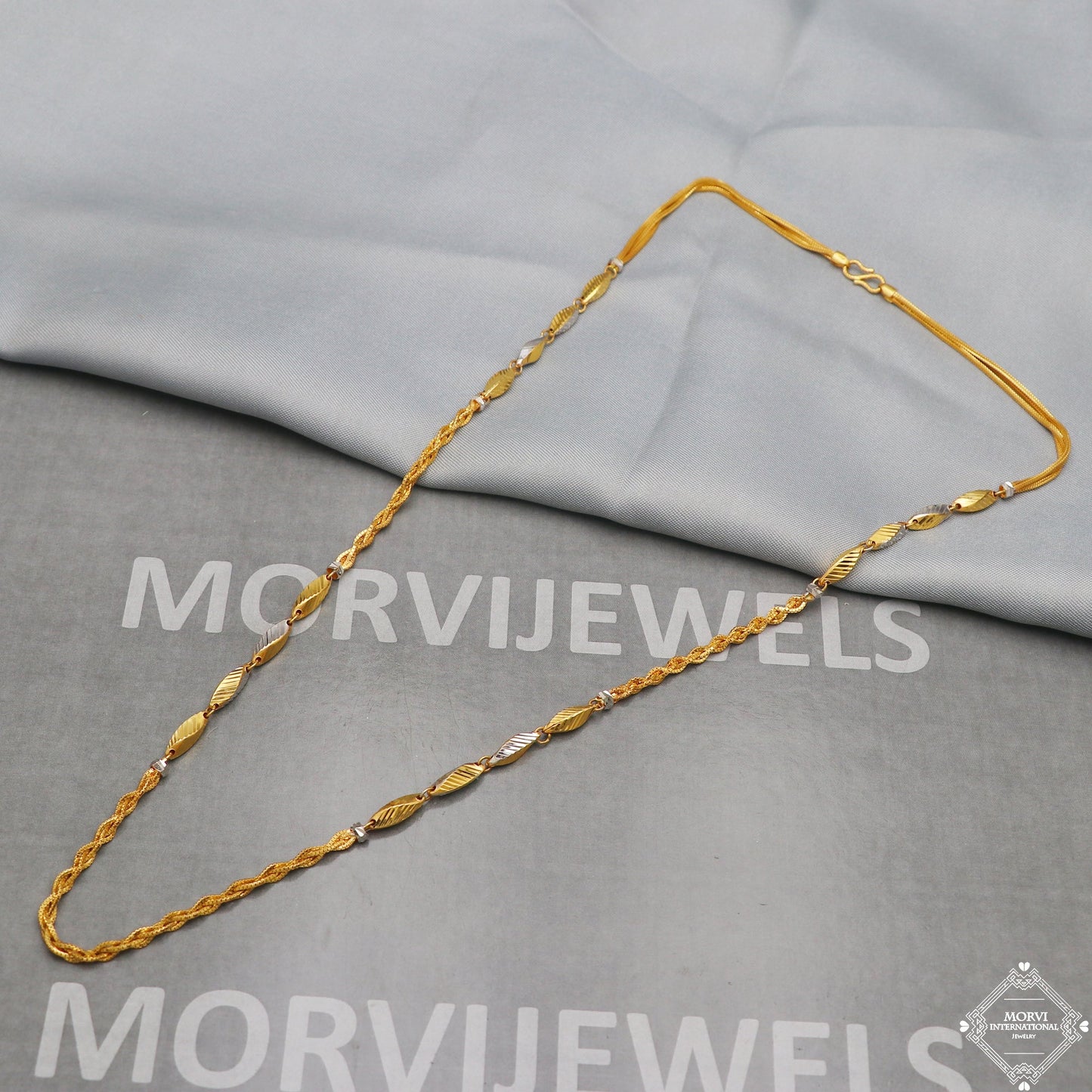 22k Yellow Gold Chain Necklace 4.5 and 1 mm, 24 inches, pure handmade gold chain for men and women, Indian gold chain jewelry, gift, K5281