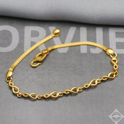 Fabulous 22k Yellow Gold Link Women Bracelet 7 inches Indian Handmade Women Jewelry, K5353