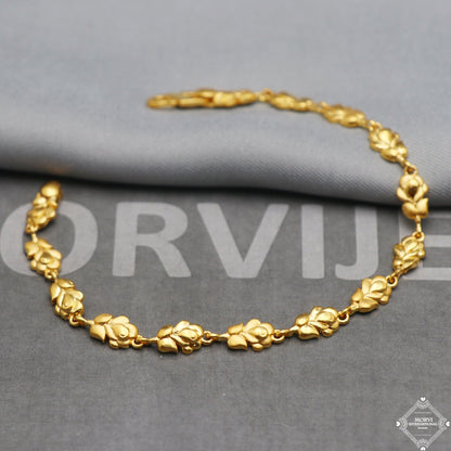 Fabulous 22k Yellow Gold Link Women Bracelet 6.75 inches Indian Handmade Women Jewelry, K5355