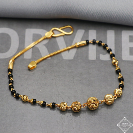 Fabulous 22k Yellow Gold Beads Women Bracelet 7.25 inches Indian Handmade Women Jewelry, K5361