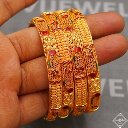 22k 22 karat Pure Gold Bangles Bracelet Wedding Jewelry, K5362