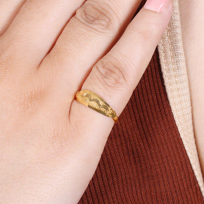 22k Gold Ring Dainty Indian Jewelry Exclusive Authentic BIS Stamped "22k916" Jewelry, MJ0002