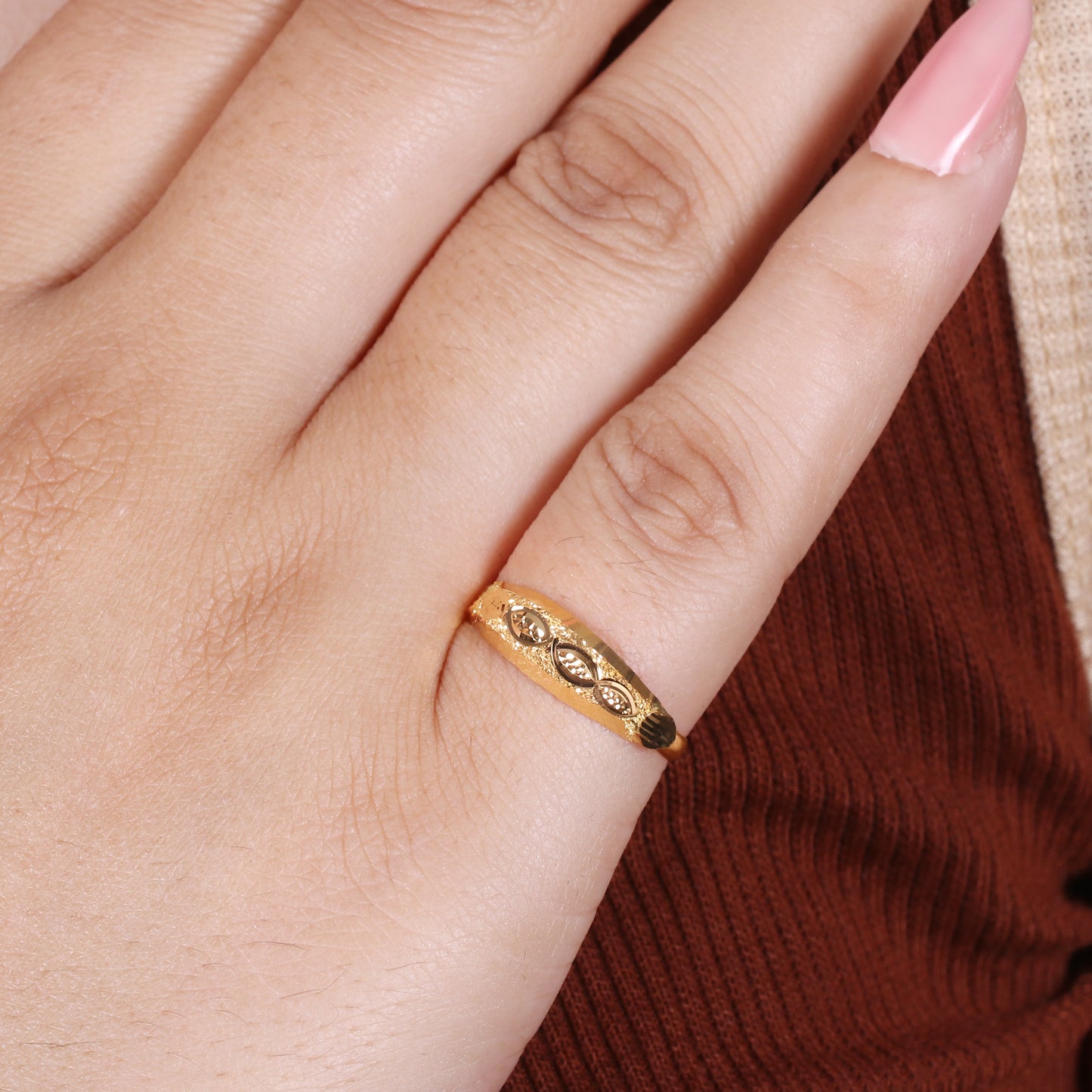 22k Gold Ring Dainty Indian Jewelry Exclusive Authentic BIS Stamped "22k916" Jewelry, MJ0010