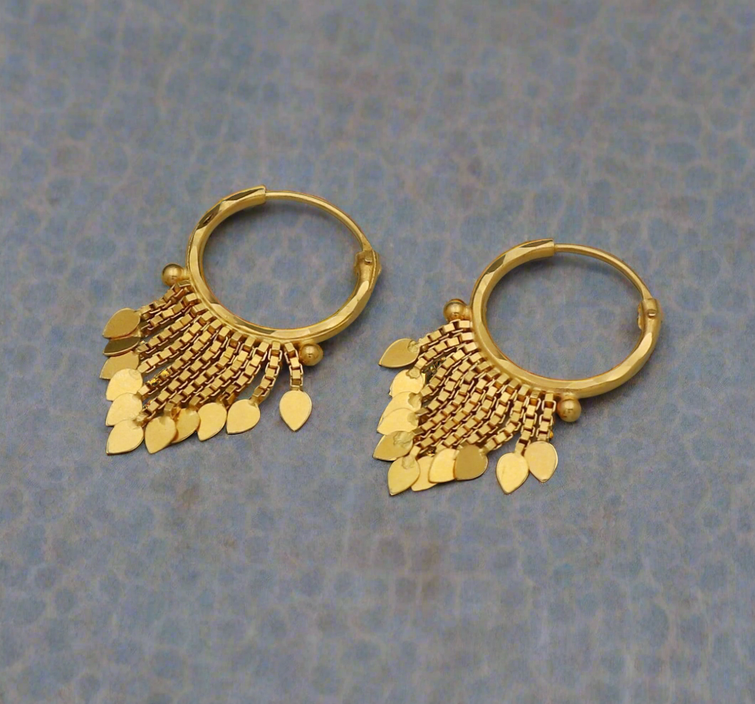 earrings hoop 22k gold