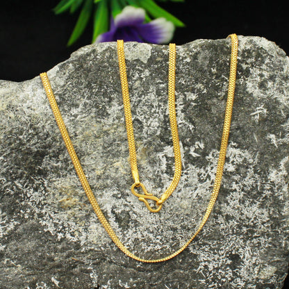 22k Yellow Gold Gold Necklace Chain, Handmade Chain Jewelry, Triple Box Style Chain, 19 inches