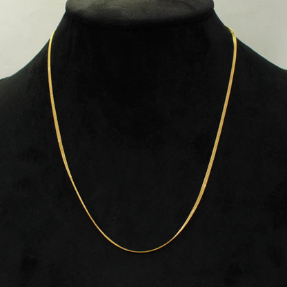 22k Yellow Gold Gold Necklace Chain, Handmade Chain Jewelry, Triple Box Style Chain, 19 inches