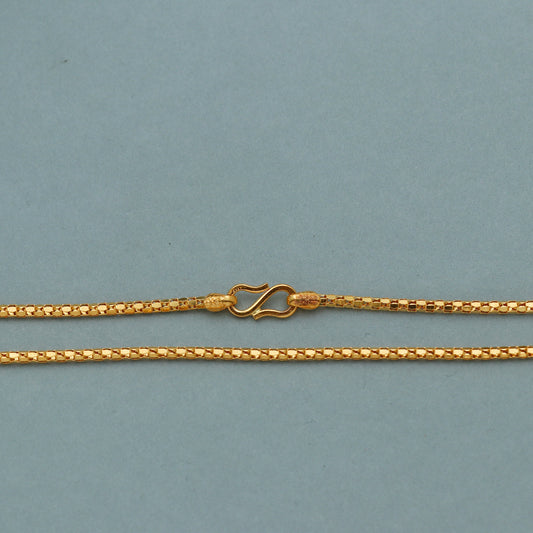 22k Yellow Gold Chain Necklace Jewelry, 22k gold round box chain, pure gold necklace indian gold chain necklace, gift for wife