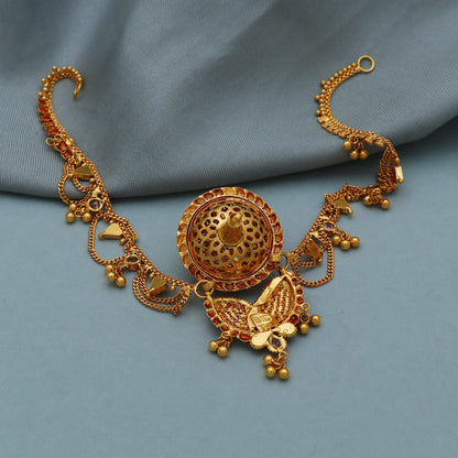 22k Gold Head Jewelry matha Patti Indian style wedding traditional borla jewelry